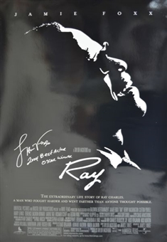 2004 Jamie Foxx Signed “Ray” Movie Poster 27” x 40”